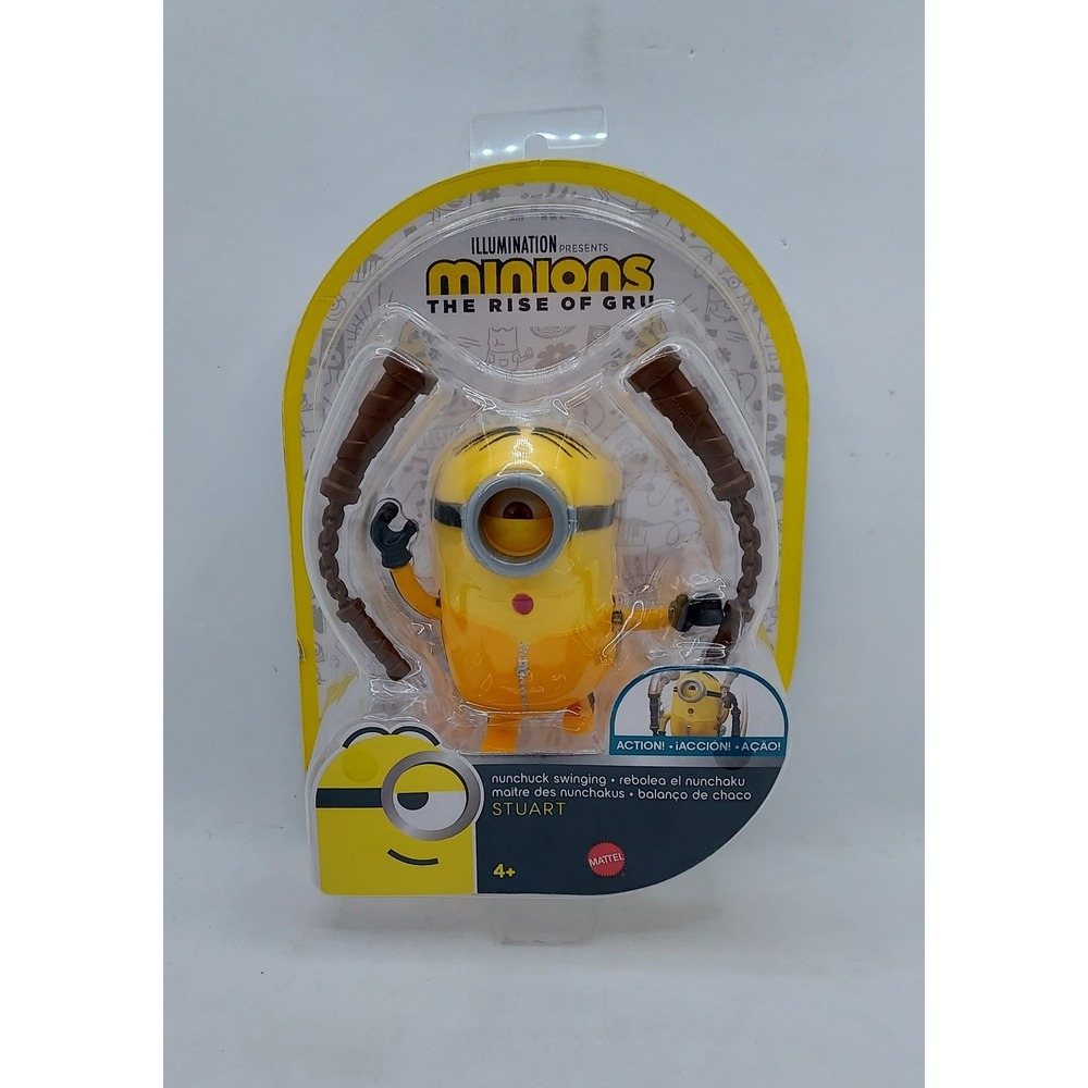Mattel Minions: Rise of Gru Nunchuck Swinging Stuart Button Activated Figure